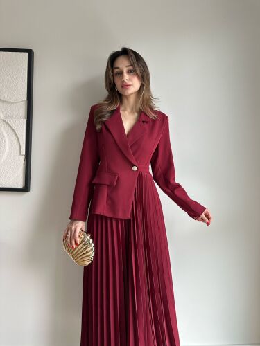 LİLABELLA Maxi Elbise 7441 - Bordo - 1