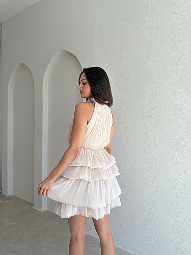LİLOU Halter Yaka Takım 3569 - Ekru - 2