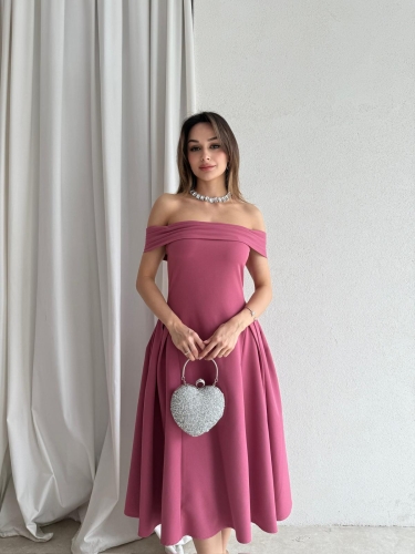 LODA Midi Elbise 5042 - Pembe - 2