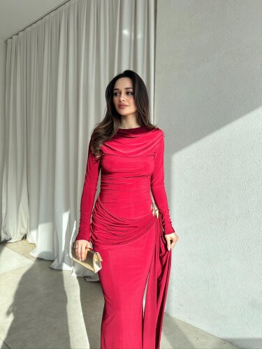 LOST Maxi Elbise 8644 - Bordo - 2