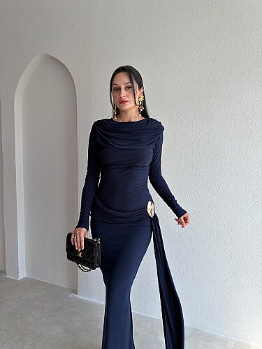 LOST Maxi Elbise 8644 - Lacivert · 2
