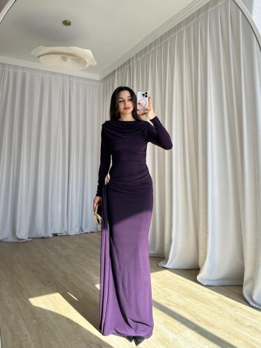 LOST Maxi Elbise 8644 - Mor - 3