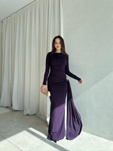 LOST Maxi Elbise 8644 - Mor - 2