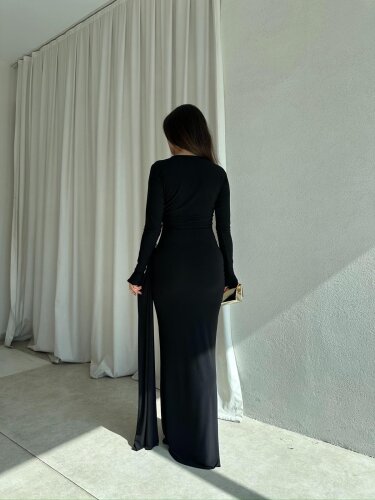  LOST Maxi Elbise 8644 - Siyah - 3