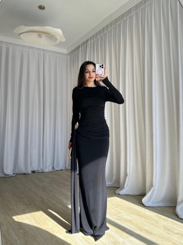  LOST Maxi Elbise 8644 - Siyah - 4