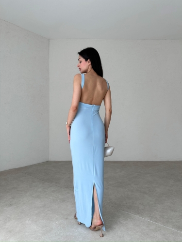 LOVELACE Maxi Elbise 3922 - Bebe Mavi - 5