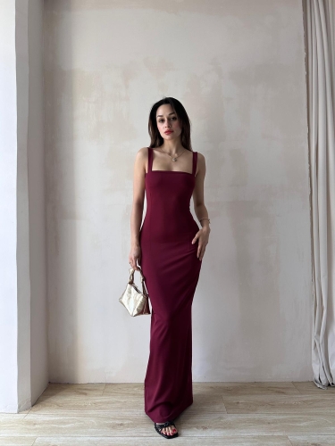 LOVELACE Maxi Elbise 3922 - Bordo 