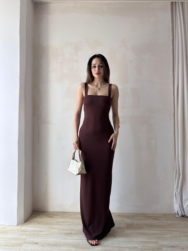 LOVELACE Maxi Elbise 3922 - Acı Kahve 