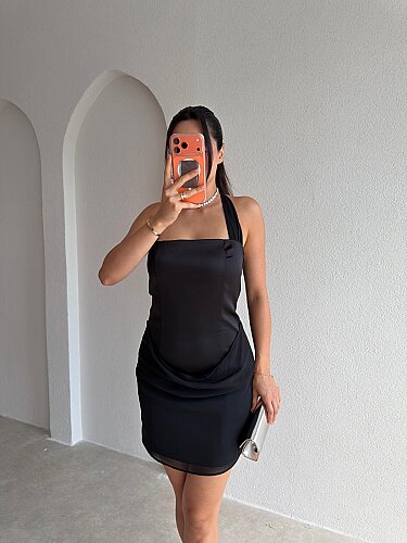 LUBA Mini Elbise 6521 - Siyah - 2