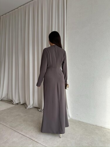 LUXE Maxi Elbise 8588 - Haki - 5
