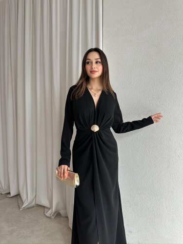 LUXE Maxi Elbise 8588 - Siyah - 1