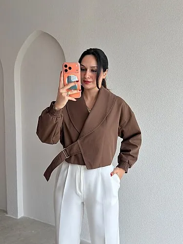 MADELLA Kısa Ceket 4080 - Acı Kahve - Mooi Butik