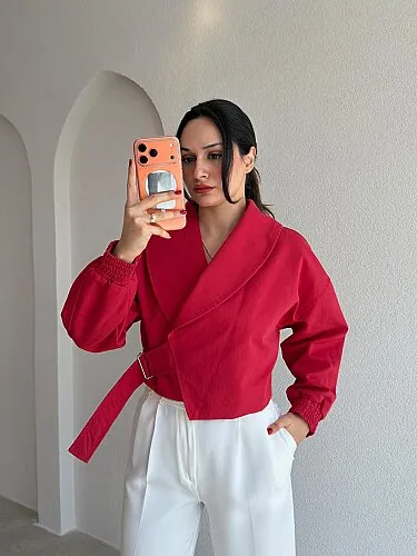 MADELLA Kısa Ceket 4080 - Kırmızı - Mooi Butik