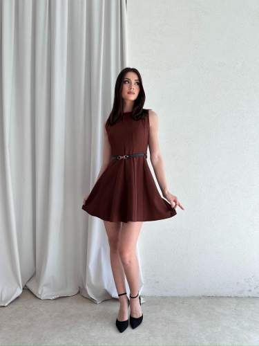 MAGENTA Mini Elbise 5040 - Acı Kahve · 2