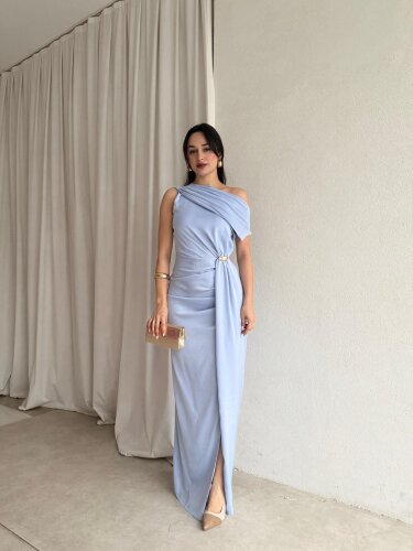 MAJA Maxi Elbise 8910 - Bebe Mavi 