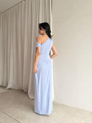 MAJA Maxi Elbise 8910 - Bebe Mavi - 4