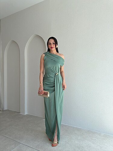 MAJA Maxi Elbise 8910 - Mint - 1