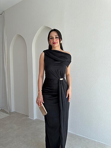 MAJA Maxi Elbise 8910 - Siyah - 2