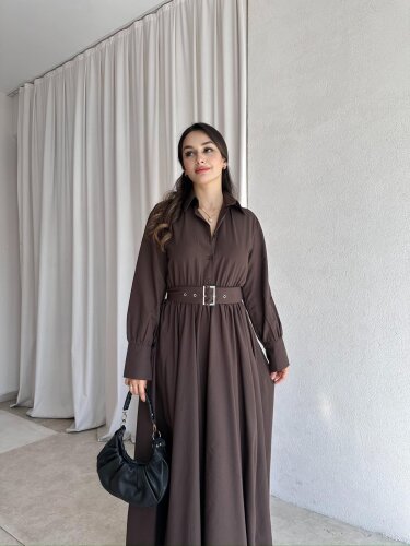 MANTİS Maxi Elbise 8358 - Acı Kahve