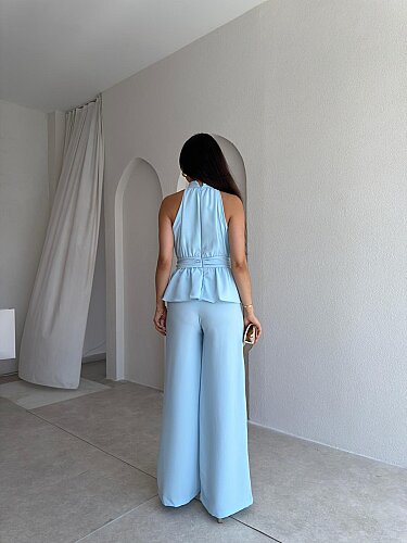 MARFA Broşlu Tulum 3767 - Bebe Mavi - 3