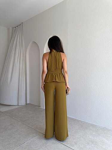 MARFA Broşlu Tulum 3767 - Yağ Yeşili - 3