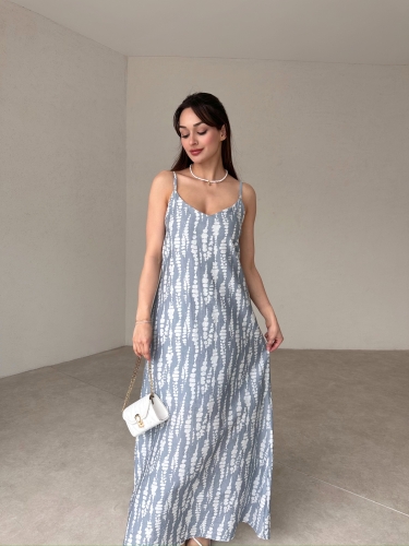 MARGO Maxi Elbise 1445 - Gri 