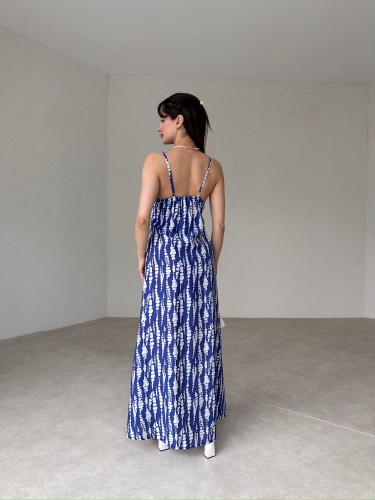 MARGO Maxi Elbise 1445 - İndigo - 3