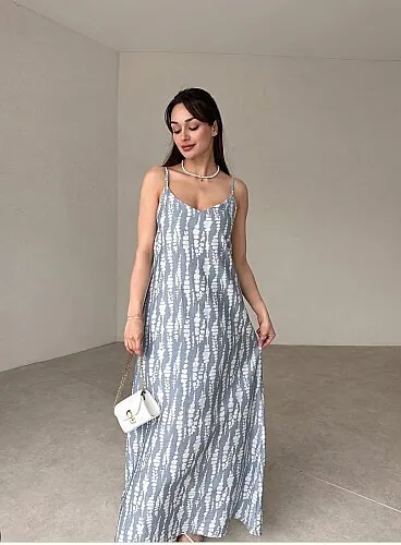 MARGO Maxi Elbise 1445 - Gri - 1