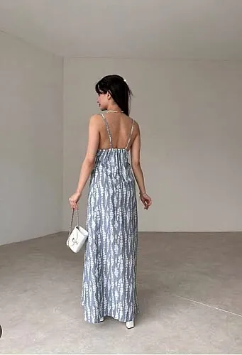 MARGO Maxi Elbise 1445 - Gri - 2