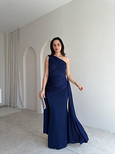 MARİNEL Maxi Elbise 8936 - Lacivert 