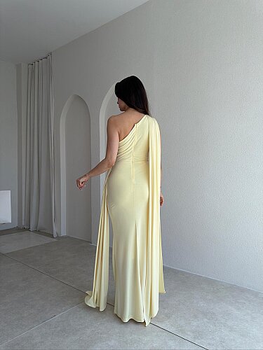 MARİNEL Maxi Elbise 8936 - Sarı - 3