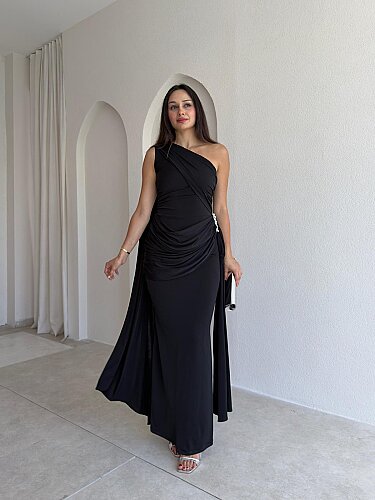 MARİNEL Maxi Elbise 8936 - Siyah - 1