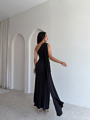 MARİNEL Maxi Elbise 8936 - Siyah - 3