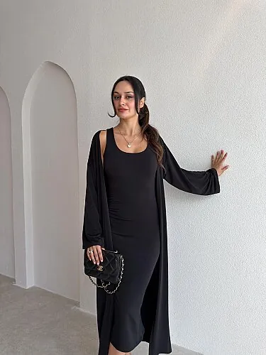 MARLEN Hırka&Elbise Takım 4219 - Siyah - 2