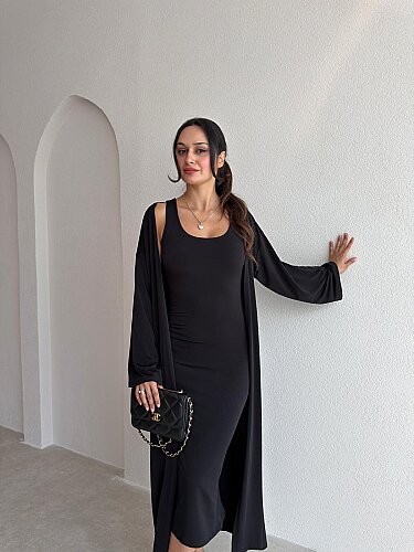 MARLEN Hırka&Elbise Takım 4219 - Siyah - 2