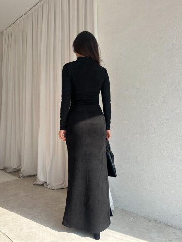 MARLY Süet Elbise 8743 - Siyah · 4