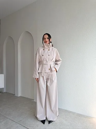 MARTHA İkili Takım 7672 - Taş - Mooi Butik