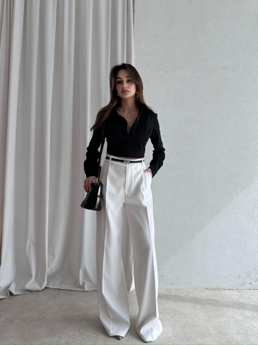 MARVİN Palazzo Pantolon 5035 - Beyaz - 2