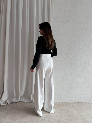 MARVİN Palazzo Pantolon 5035 - Beyaz - 3