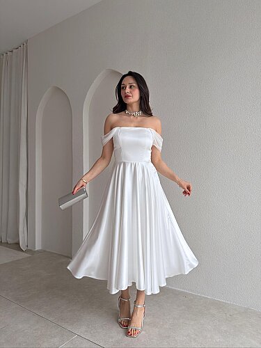 MARX Midi Elbise 3572 - Beyaz 