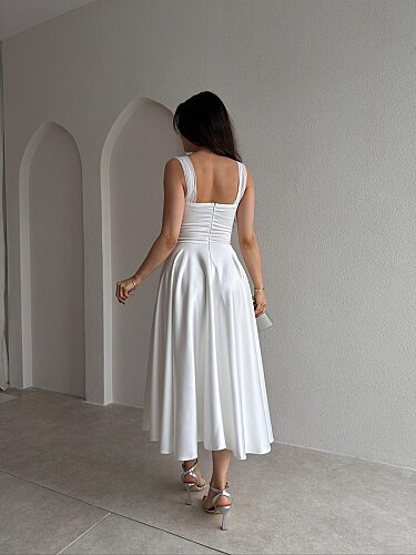 MARX Midi Elbise 3572 - Beyaz - 3