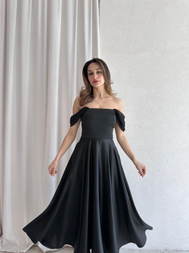 MARX Midi Elbise 3572 - Siyah 