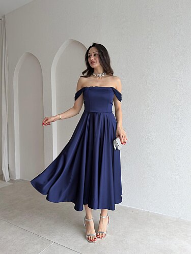 MARX Midi Elbise 3572 - Lacivert 