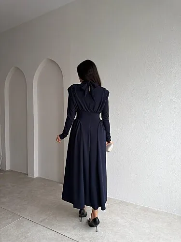 MATEO Midi Elbise 4317 - Lacivert - 3