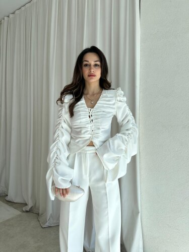MEGHAN Bluz 8607 - Beyaz - 1