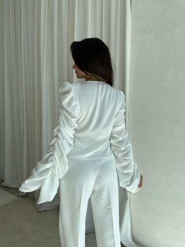 MEGHAN Bluz 8607 - Beyaz - 3