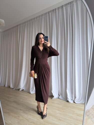 MERTA Elbise 8557 - Acı Kahve - 3