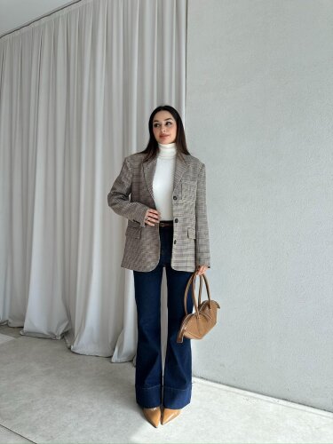 MİA Blazer Ceket 8628 - Kahverengi