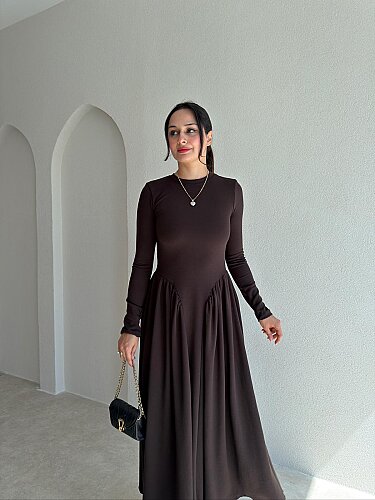 MONA Midi Elbise 8377 - Acı Kahve - 2