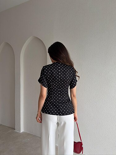MONİLA Puantiyeli Ceket 6891 - Siyah - 3